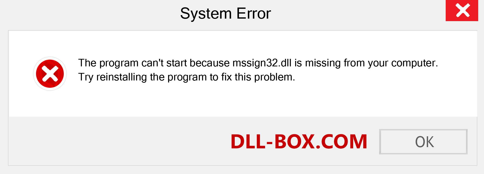  mssign32.dll file is missing?. Download for Windows 7, 8, 10 - Fix  mssign32 dll Missing Error on Windows, photos, images